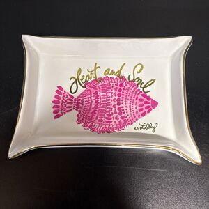 Lilly Pulitzer Pink Fish Rectangular Printed Trinket Dish